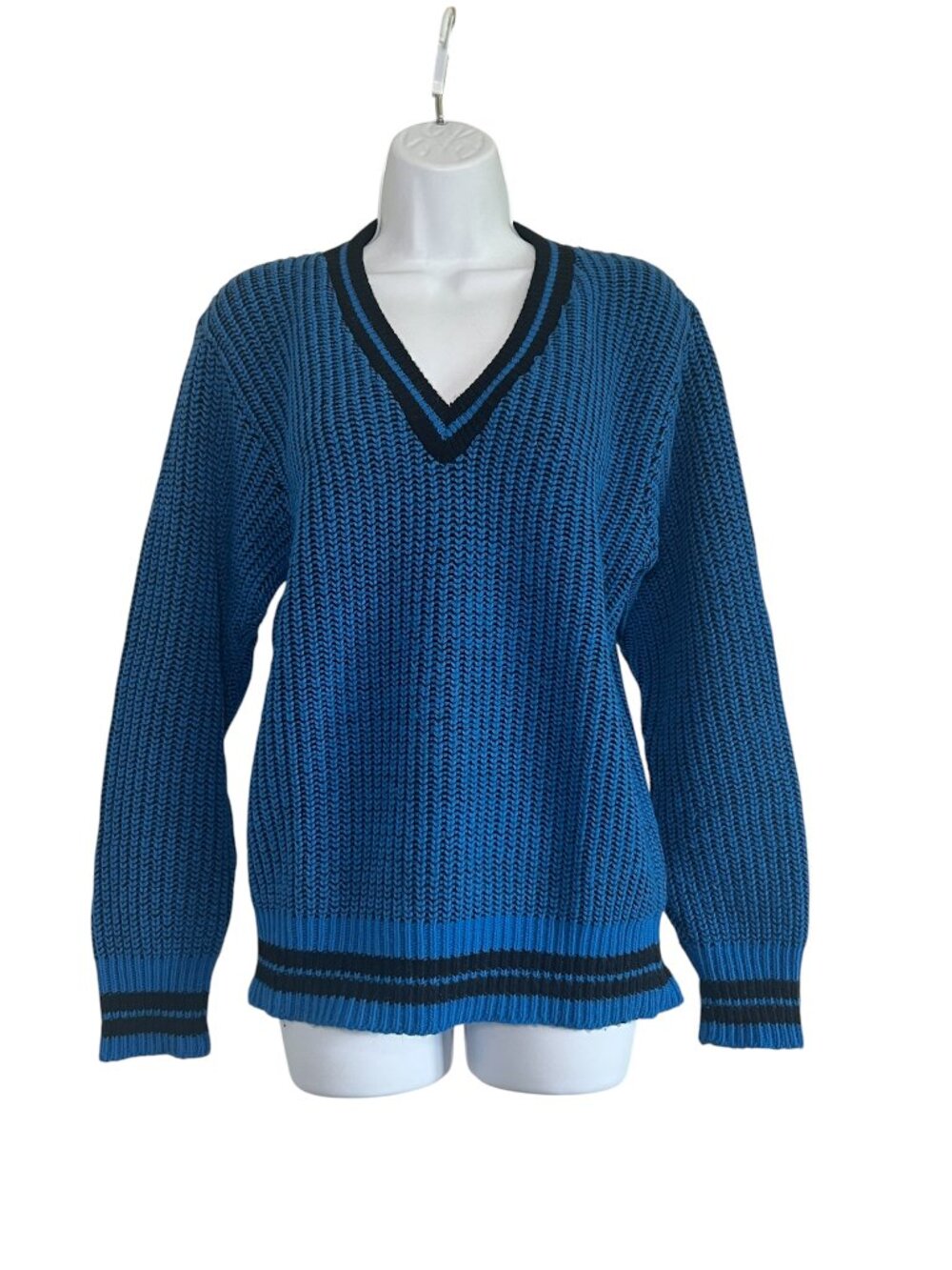 London Fog Vintage Blue Cricket Sweater